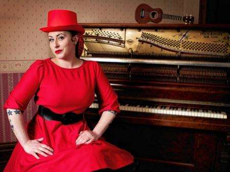 Davina Sowers, singer and piano-playing frontwoman of Davina & The Vagabonds. Picture: Christie Williams