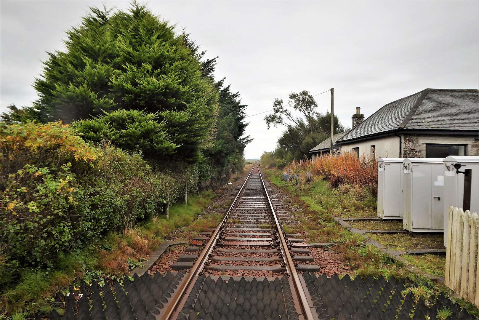Railway track at Bilbster heading towards Wick. Will we see hydrogen and battery powered trains on this line soon? Picture: DGS