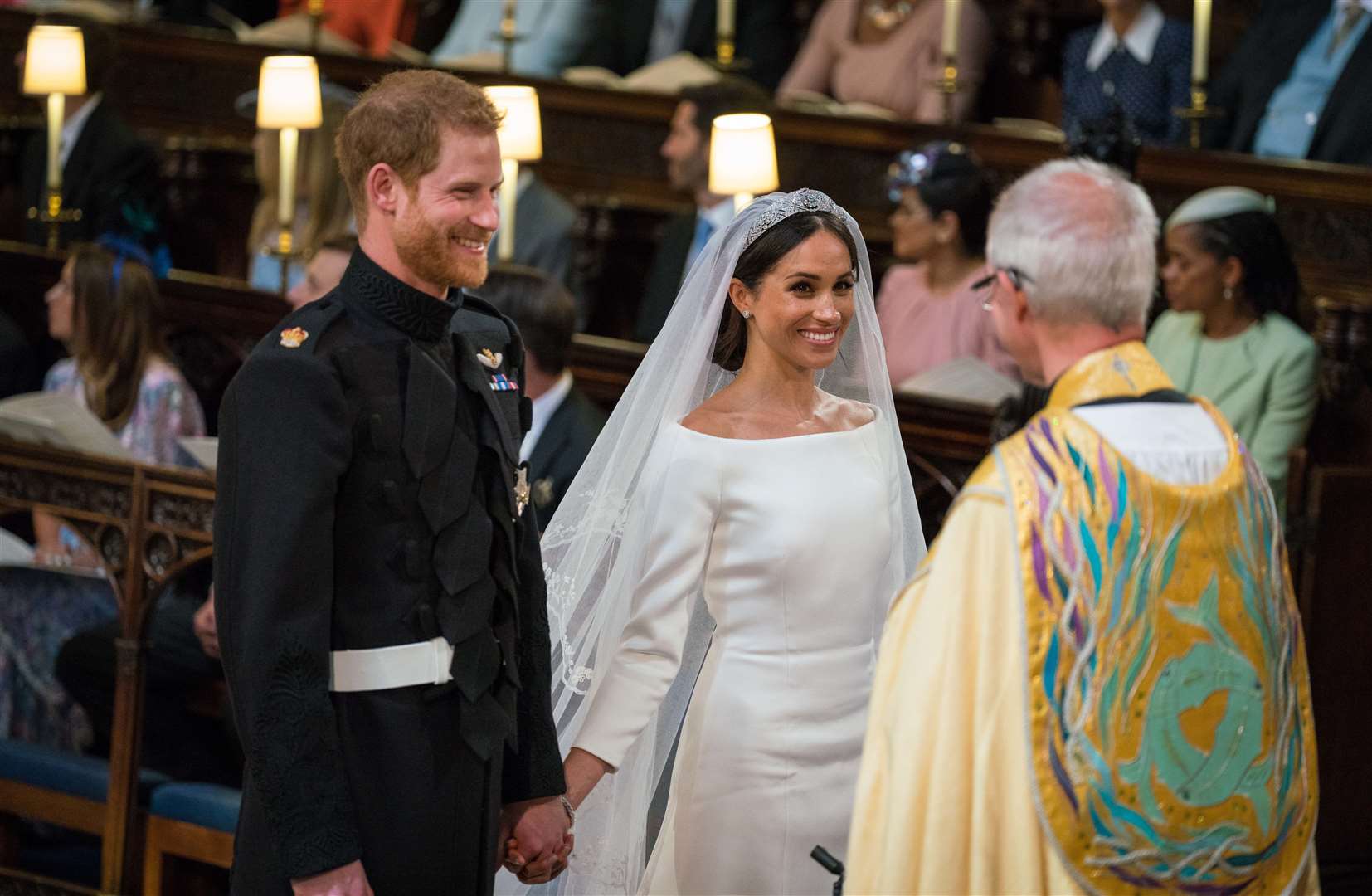 Harry and Meghan on their wedding day (Dominic Lipinski/PA)