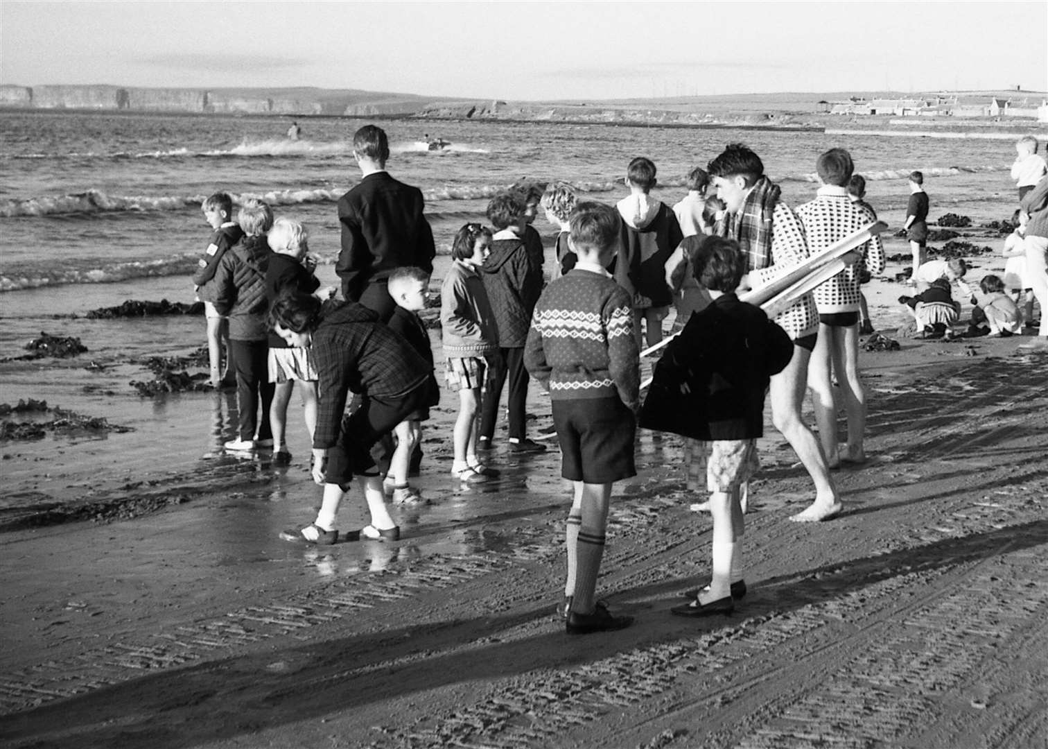 Water skiing at Thurso beach – the first in a series of images we will be publishing from the Jack Selby Collection, courtesy of Thurso Heritage Society.