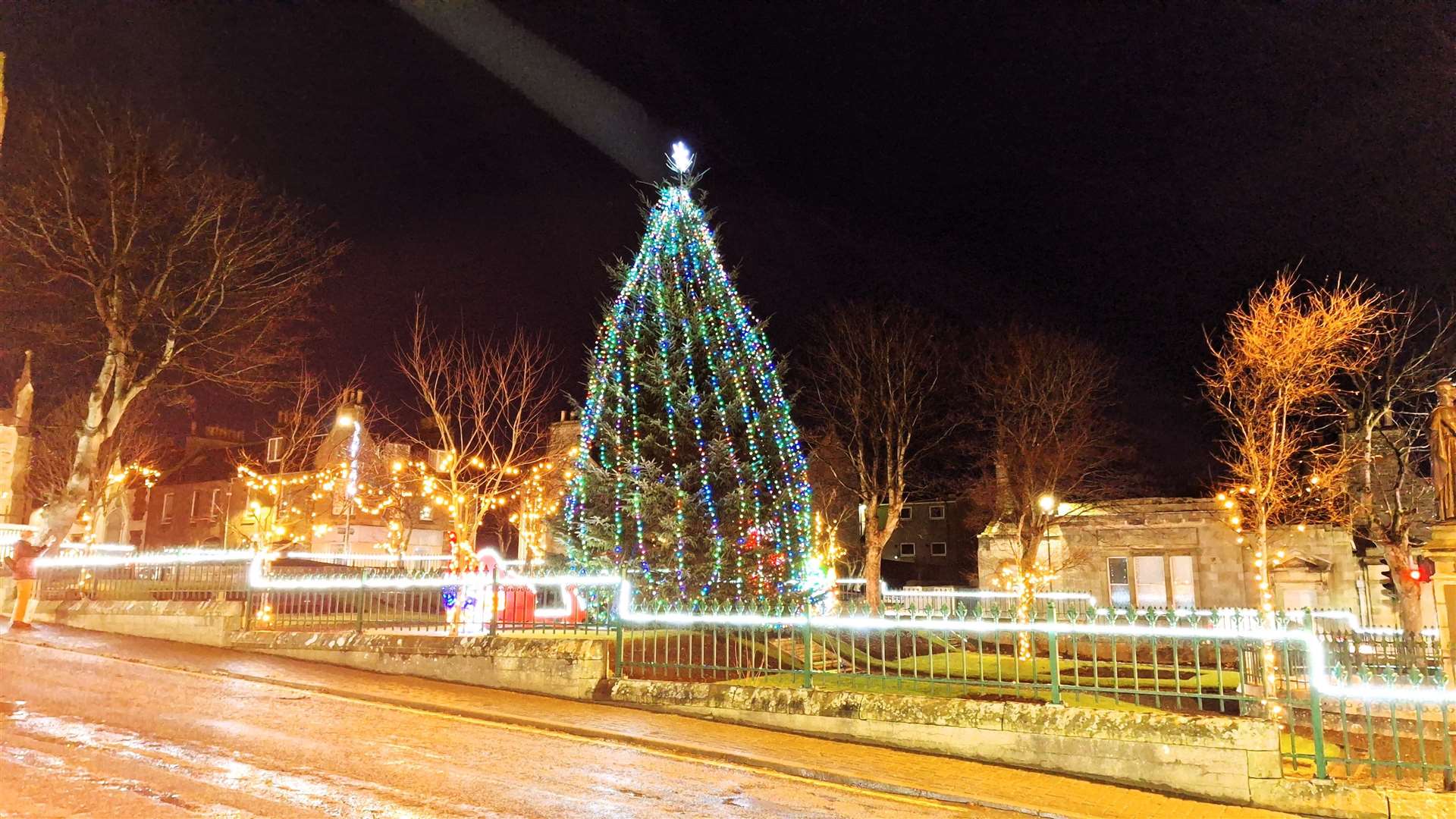 Thurso's Christmas tree was recently set up in the centre of the town. Picture: DGS