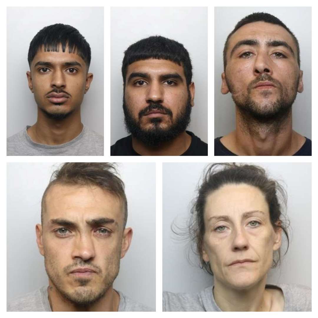 Top row L to R: Muhammad Ashraf, Arbab Yusuf, Kieron Millar. Bottom row L to R: Robert Crookes, Lynette Myers (South Yorkshire Police/PA)