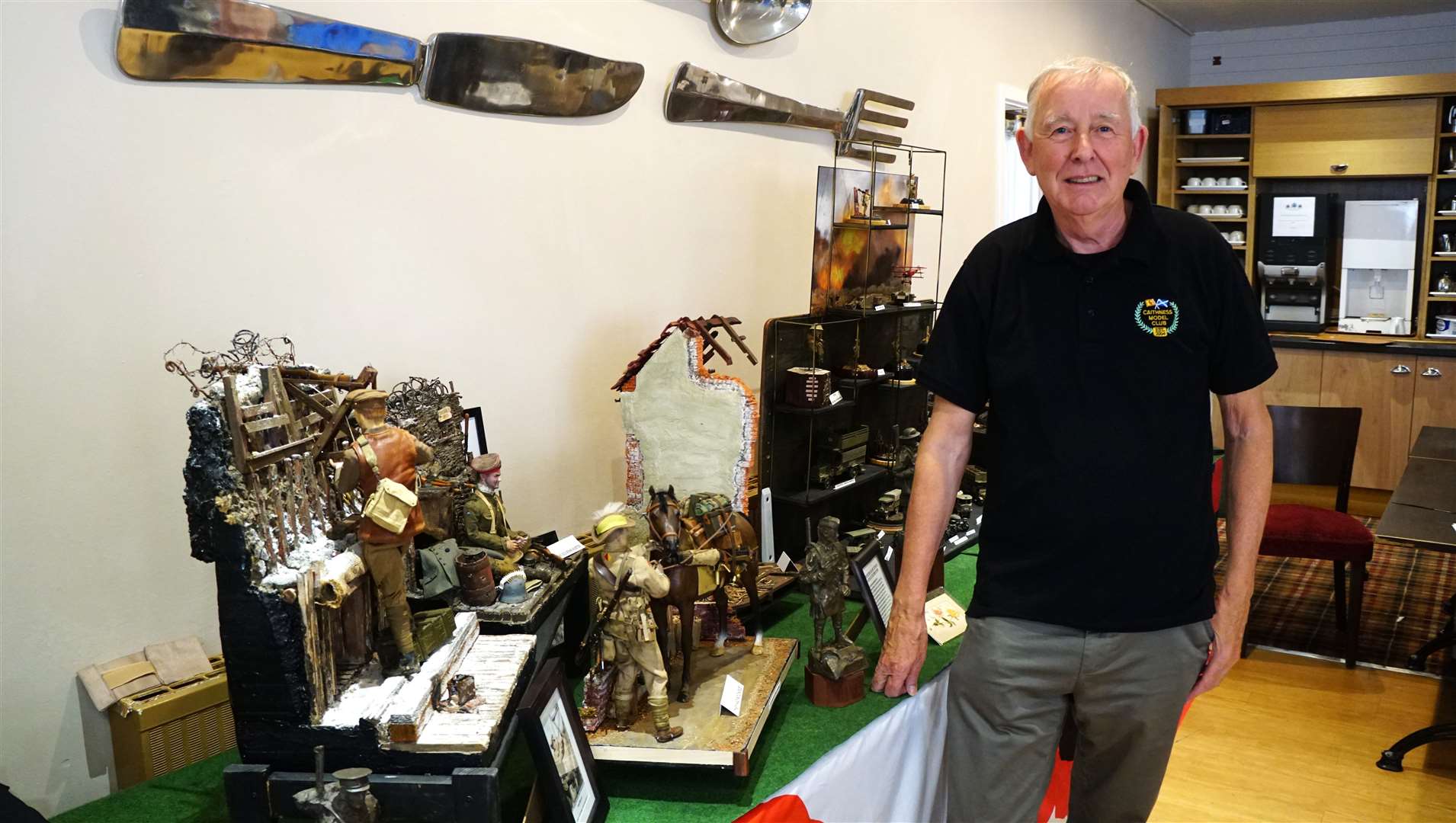 John Brotherston and his WWI dioramas. Picture: DGS