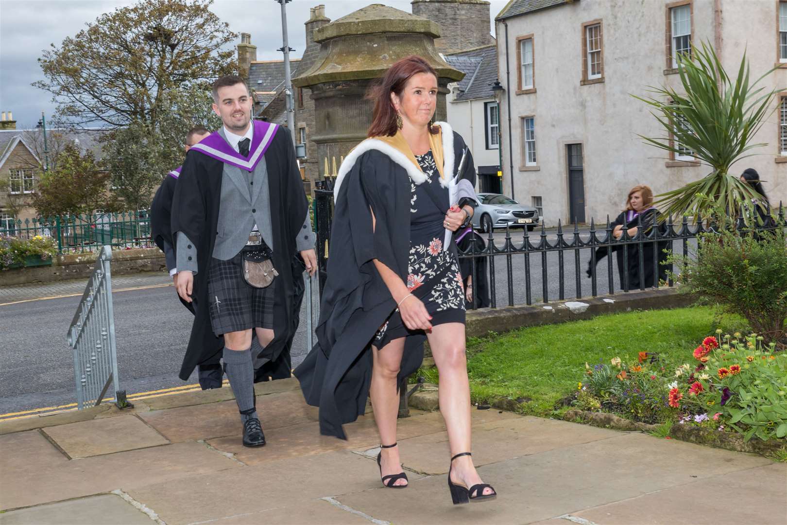 The college’s graduation co-ordinator, Penny Gunn, leading students into St Peter’s and St Andrew’s Church in Thurso last year. Picture: Duncan McLachlan / Studiograff