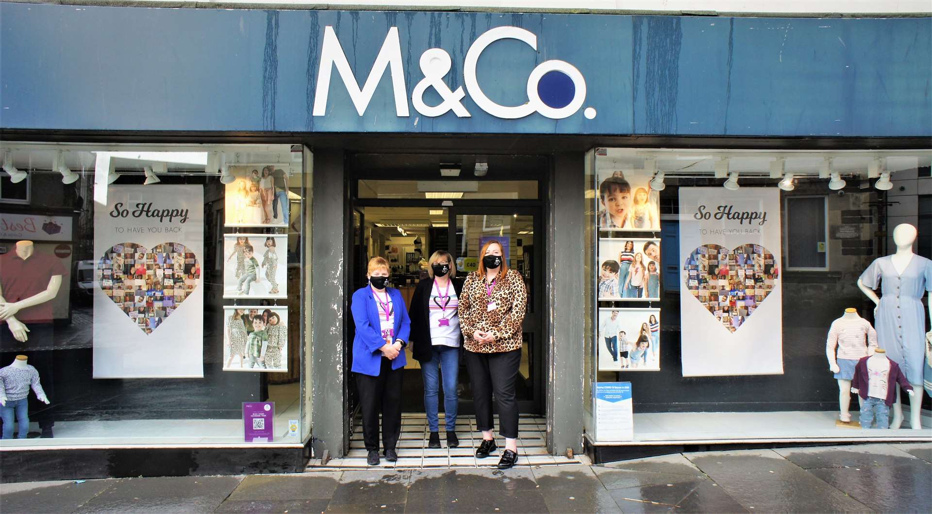 M&Co staff members, from left, Gill and Fiona together with store manager Kristen Miller. Pictures: DGS