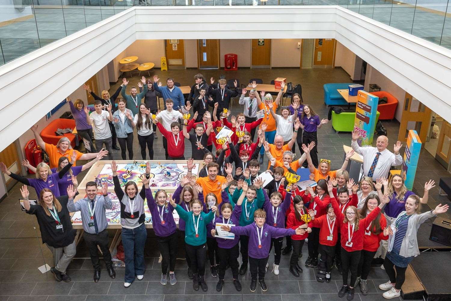 All the teams that took part in the First Lego League Challenge North Highland tournament at the ETEC building in Thurso.