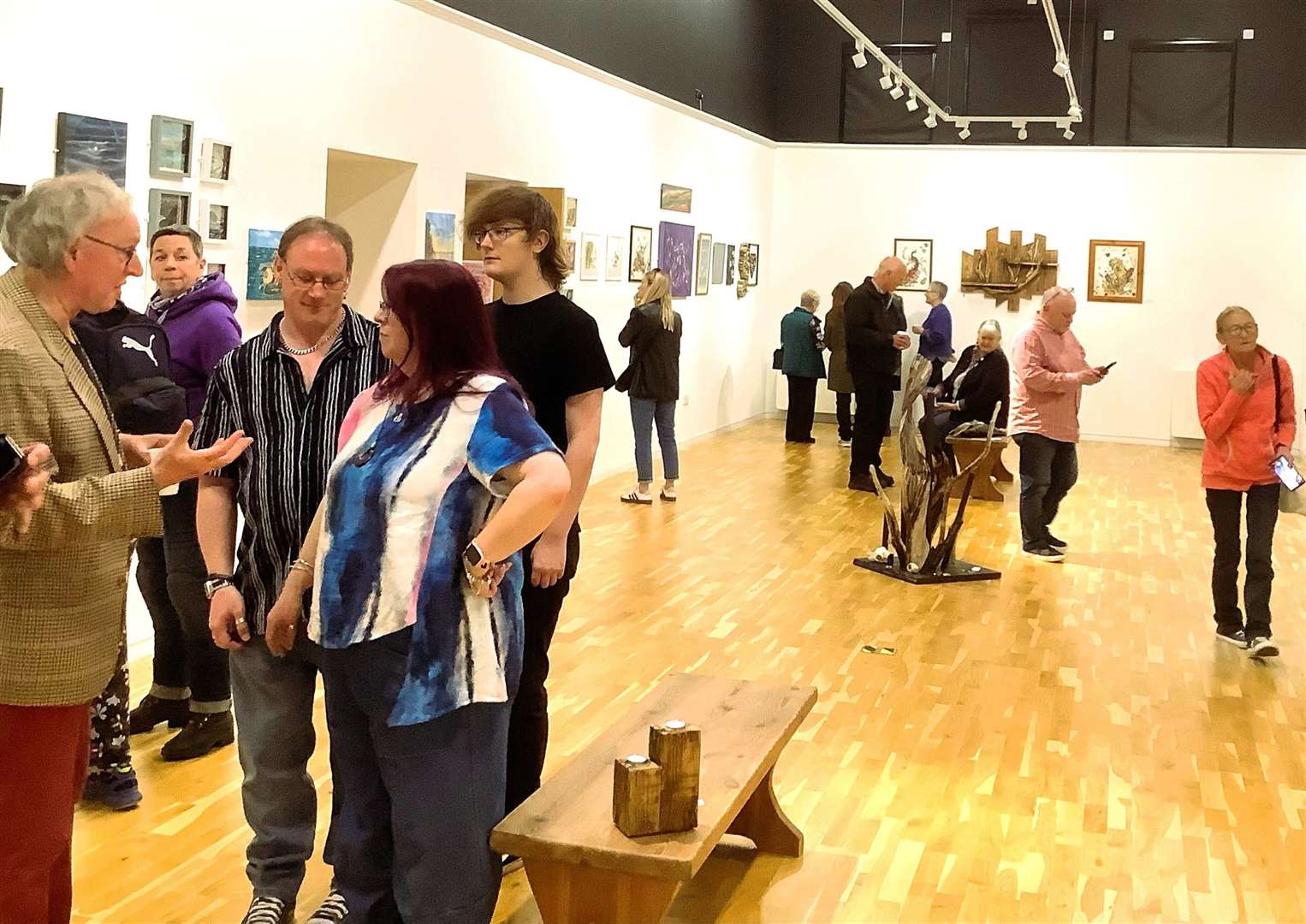 Visitors at the Thurso Art Gallery exhibition.