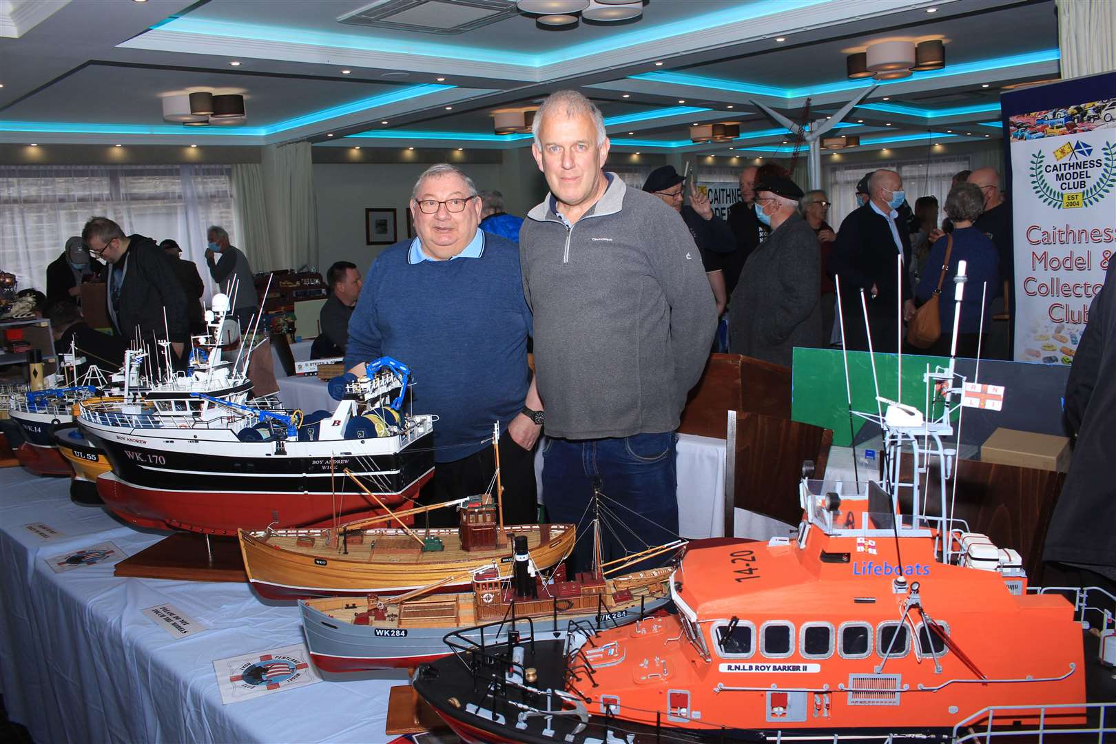 Charlie Mackenzie and John Robertson from Pentland Model Boat Club. Picture: Alan Hendry