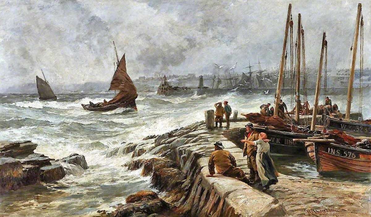 Robert Anderson's emotive work Wick's Black Saturday was painted in 1885 and hangs in the Town Hall. The painting was commissioned to commemorate the fishing tragedy of August 19, 1848 in which 37 local men drowned, leaving 17 widows and 63 children.