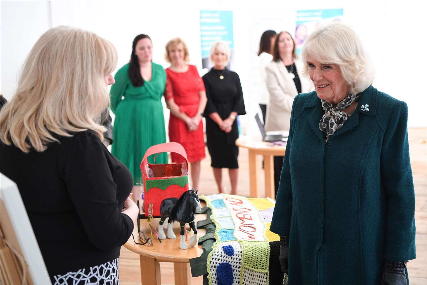 Camilla during her a solo visit to the Belfast & Lisburn Women’s Aid (Tim Rooke/PA)