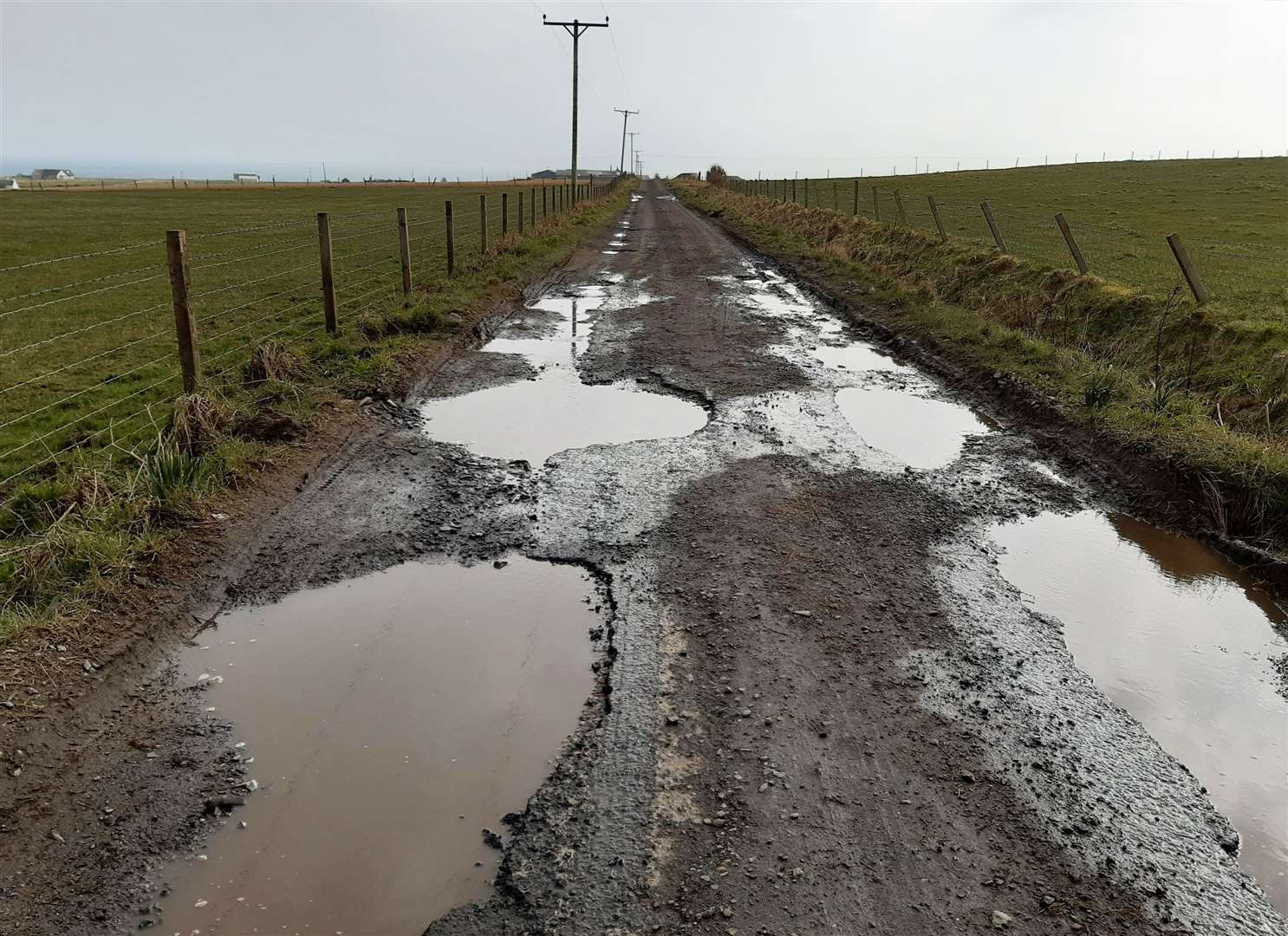 The road leading to a camping pod business at Auckengill is described as ‘disgraceful’.