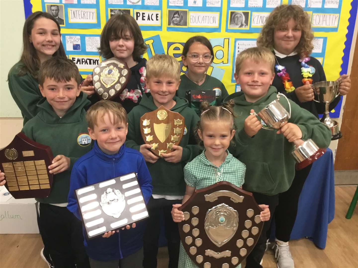 Award-winners at the Keiss Primary School and Nursery end-of-term service.