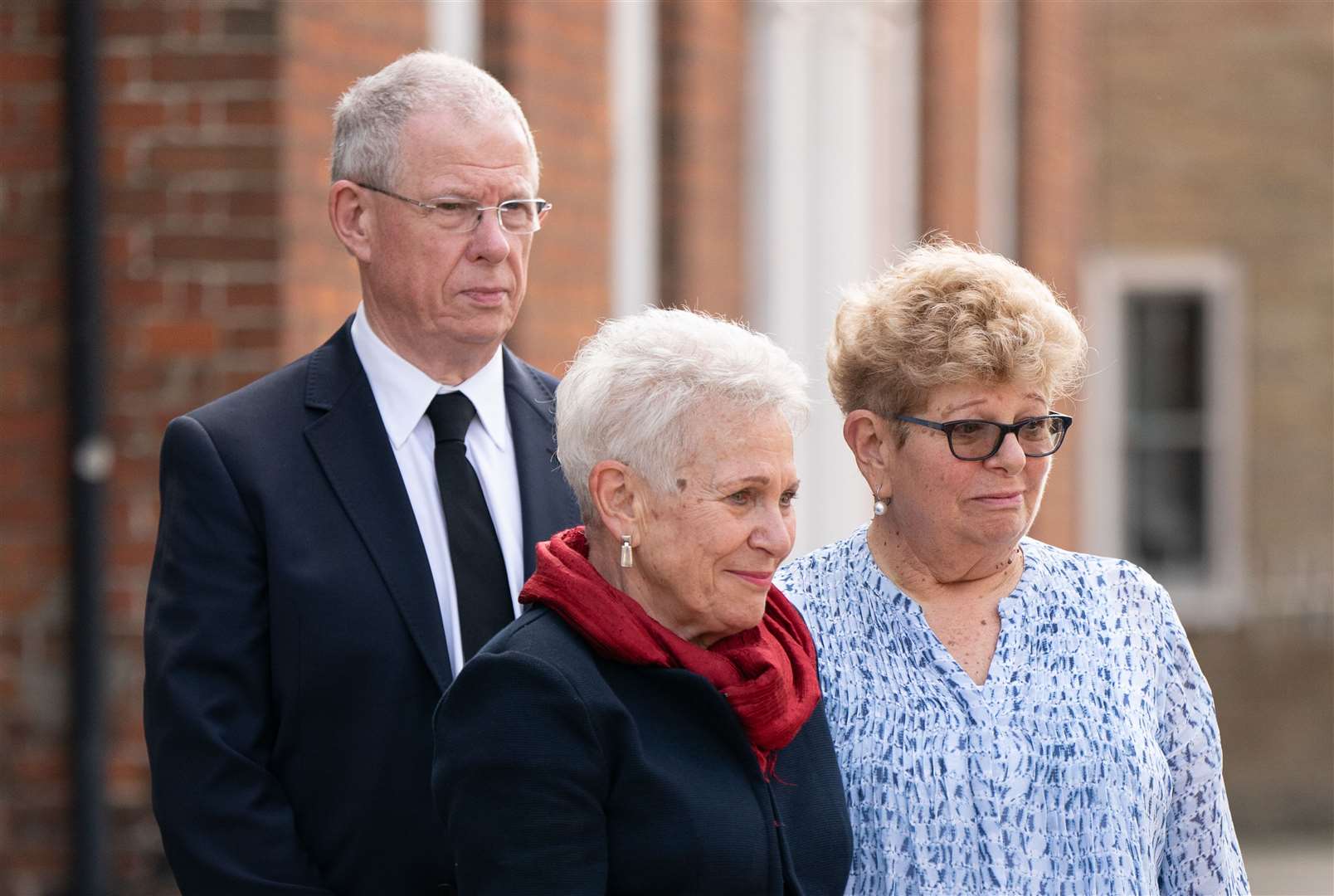 Daughters Fran Bradshaw and Marian Stevens-Farrow at his funeral (Joe Giddens/PA)