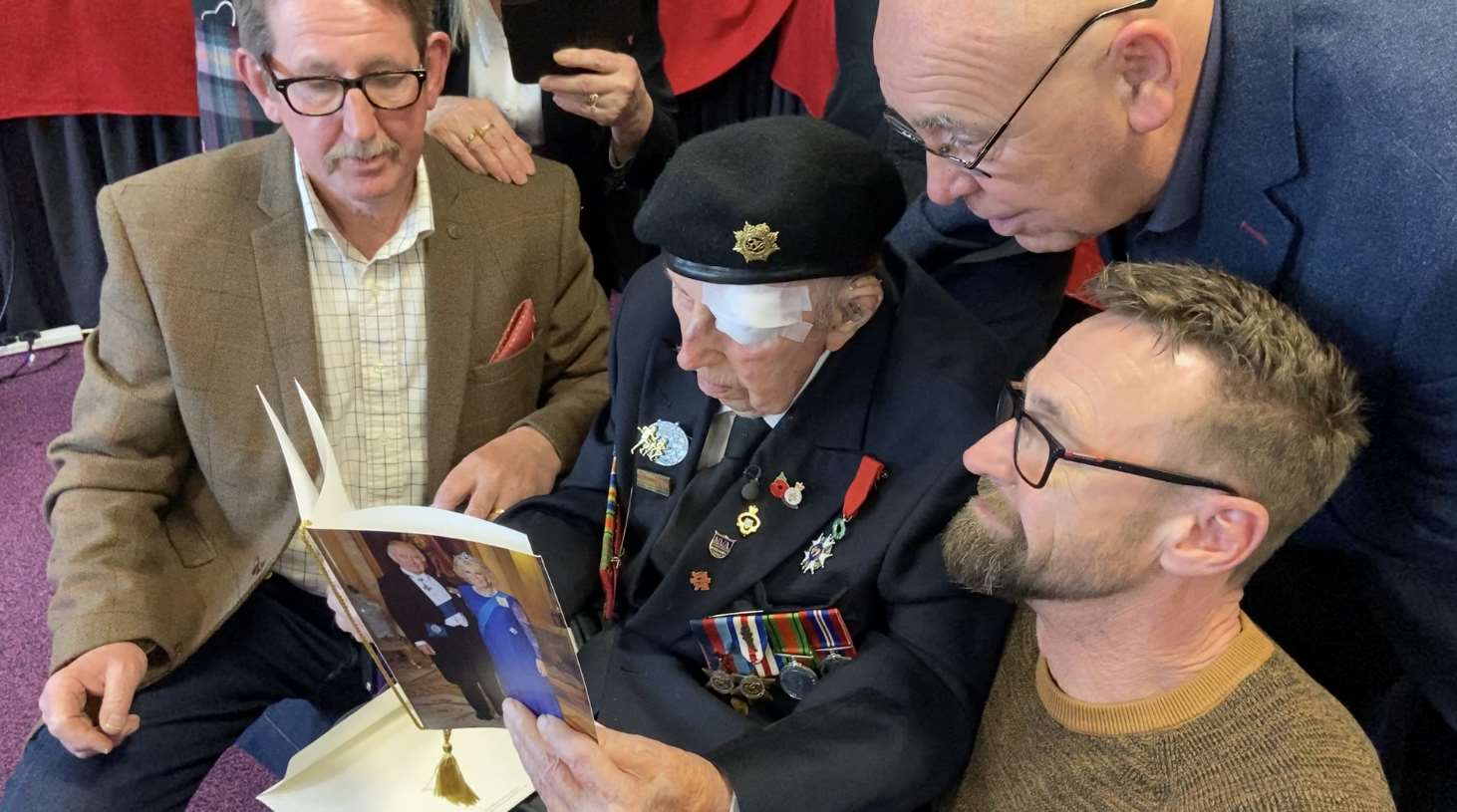 Ken Hobbs’ sons read his 100th birthday message from the King (Family handout/PA)