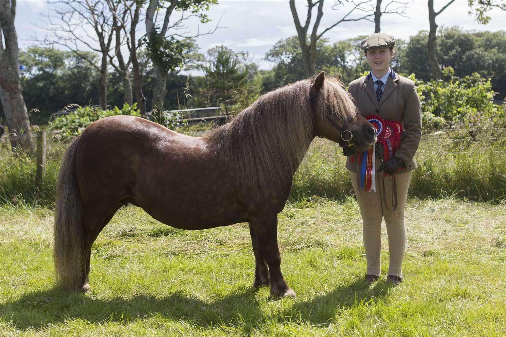 Fearne McCarthy with her champion Shetland pony, the 14-year-old Stow Eliza Jane by Stow Vulcan. Picture: Robert MacDonald / Northern Studios