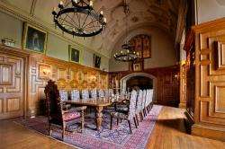 The luxurious Great Hall at Ackergill Tower, near Wick.
