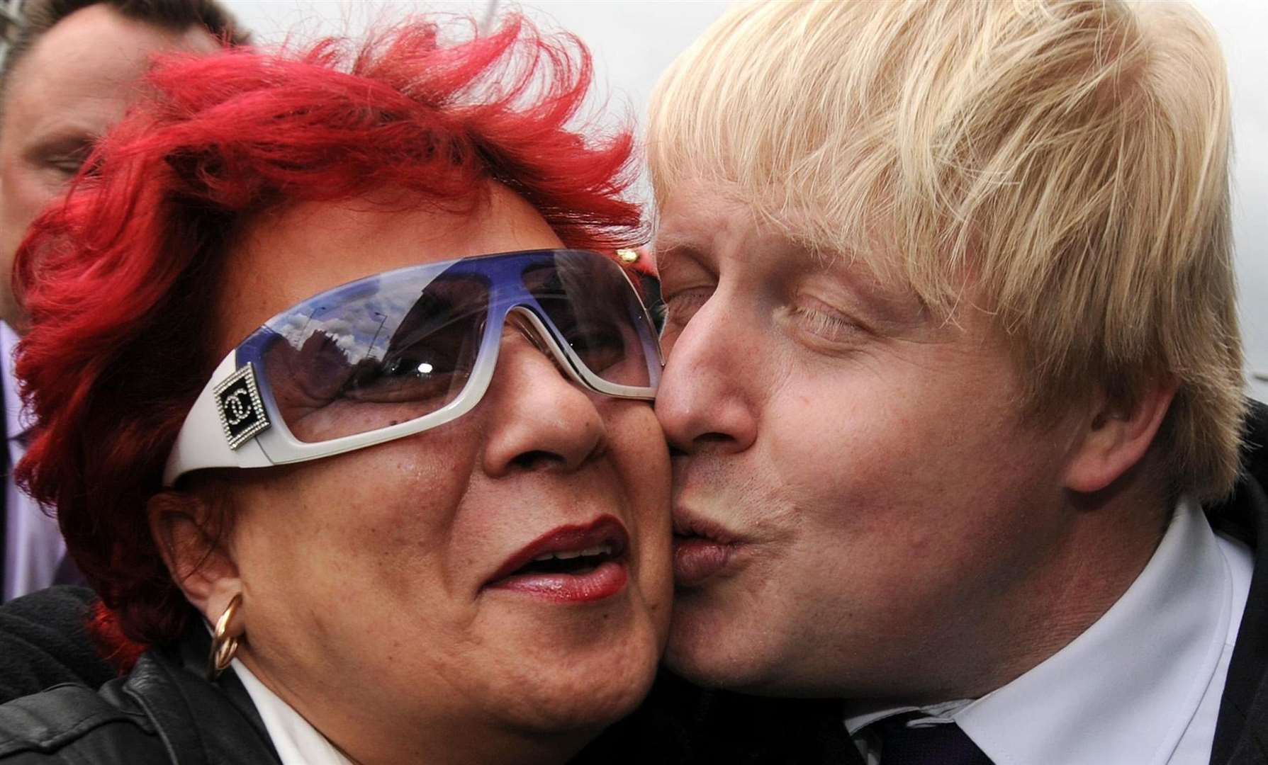 Responding to a request for a kiss from Gina Andrade in Wembley during his mayoral campaign in 2008 (Fiona Hanson/PA)