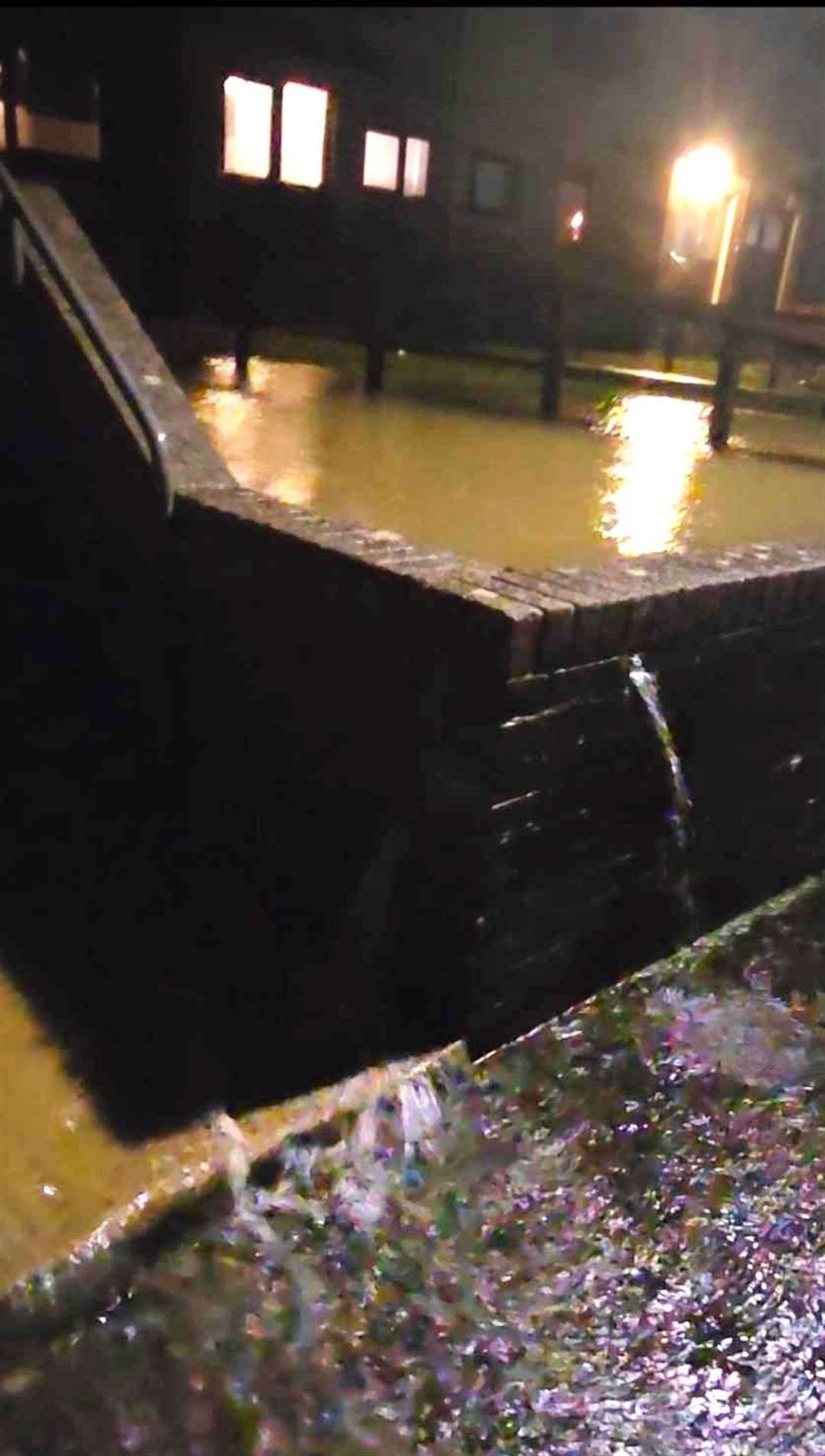 Frame grab taken from Ann Miller's video of flooding on Royal Terrace in Thurso.