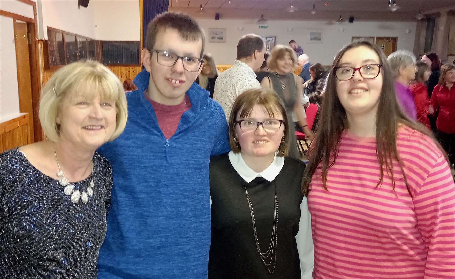 From left: Enable branch treasurer Glynis Mackay with Conor Buchan, Charlene Wilkinson and Amy Macdonald at the charity's first Valentine event since before the pandemic.