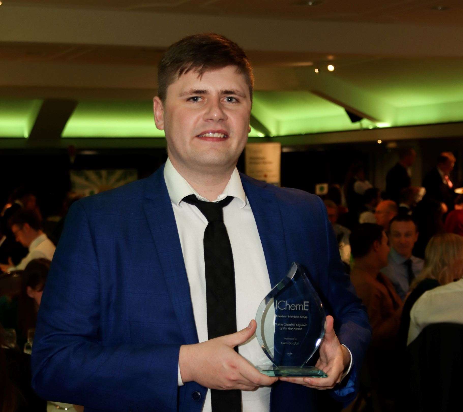 Liam Gordon received the award from the Aberdeen branch of the Institute of Chemical Engineers. Picture: Dounreay