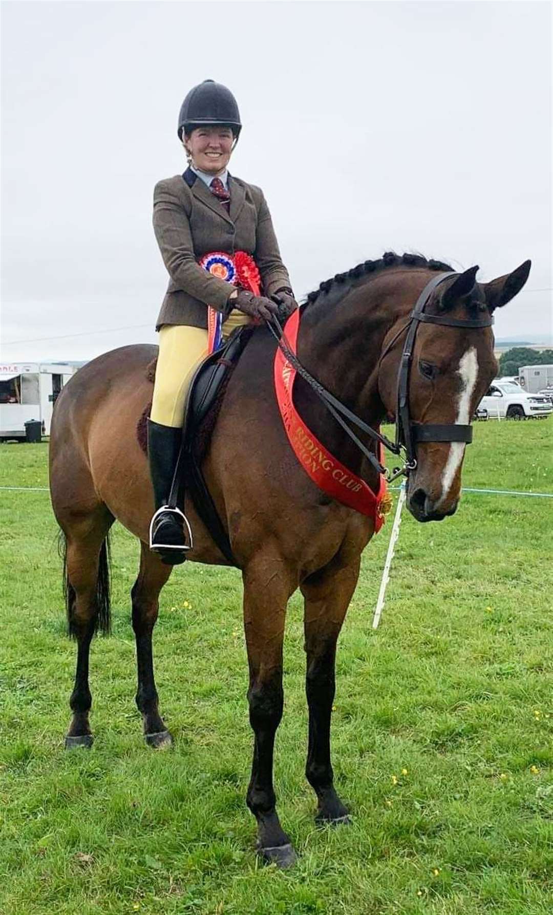 Ruth Sutherland and Mastermind IV, winners of the senior working hunter championship and reserve ridden horse title.