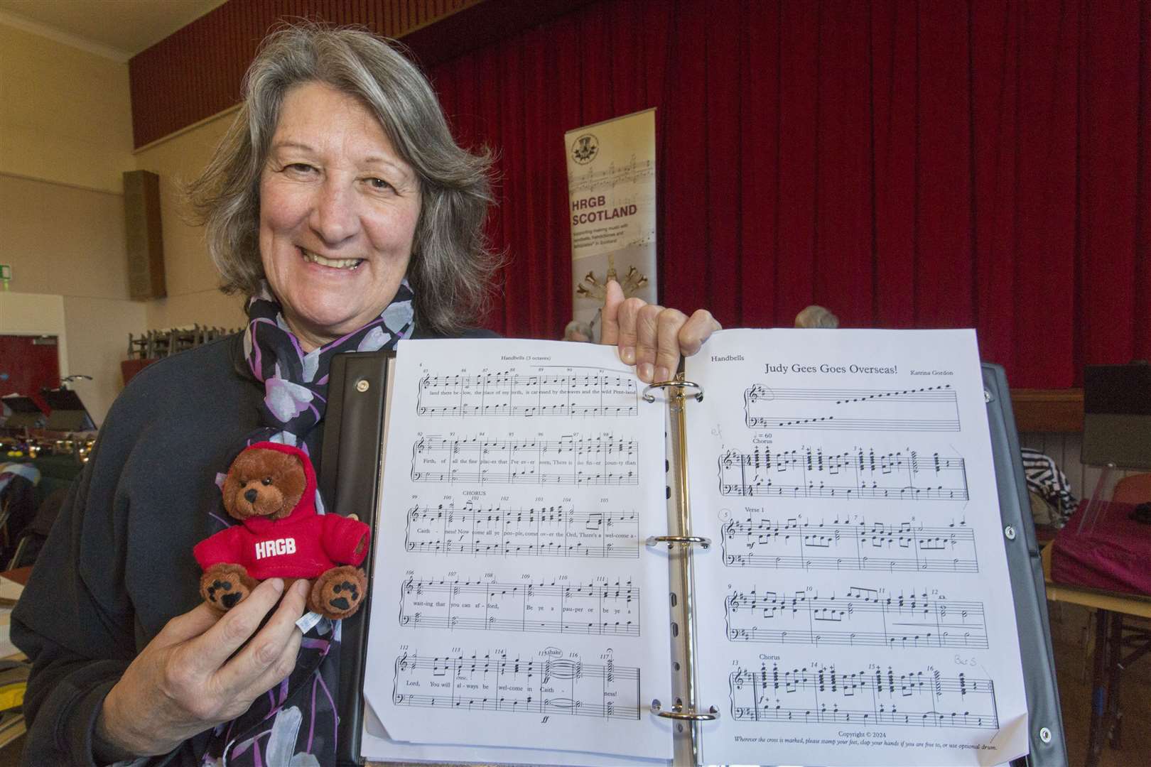 The new secretary of the Handbell Ringers of Great Britain, Judy Gees. The first item performed during the concert was Judy Gees Goes Overseas, which was receiving its world premiere after having been composed in her honour by Katrina Gordon. Picture: Robert MacDonald / Northern Studios