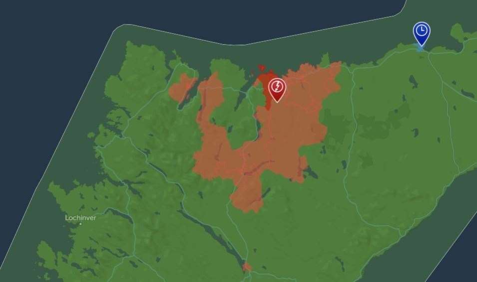 28 postcodes across north Sutherland have been affected by an unplanned power outage. Photo: SSEN Powertrack