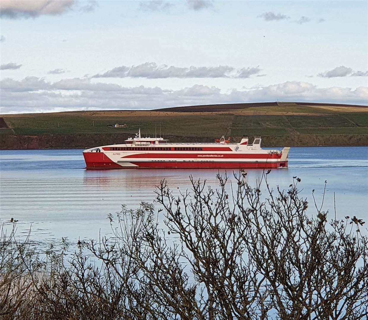 The MV Alfred is resuming three sailings a day from St Margaret's Hope and Gills Bay. Picture: Louise Berston