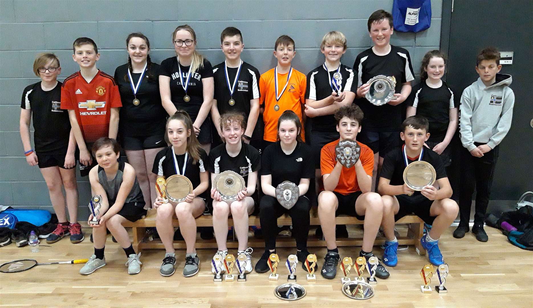 Junior badminton players who took part in the county under-15 championships in Wick.