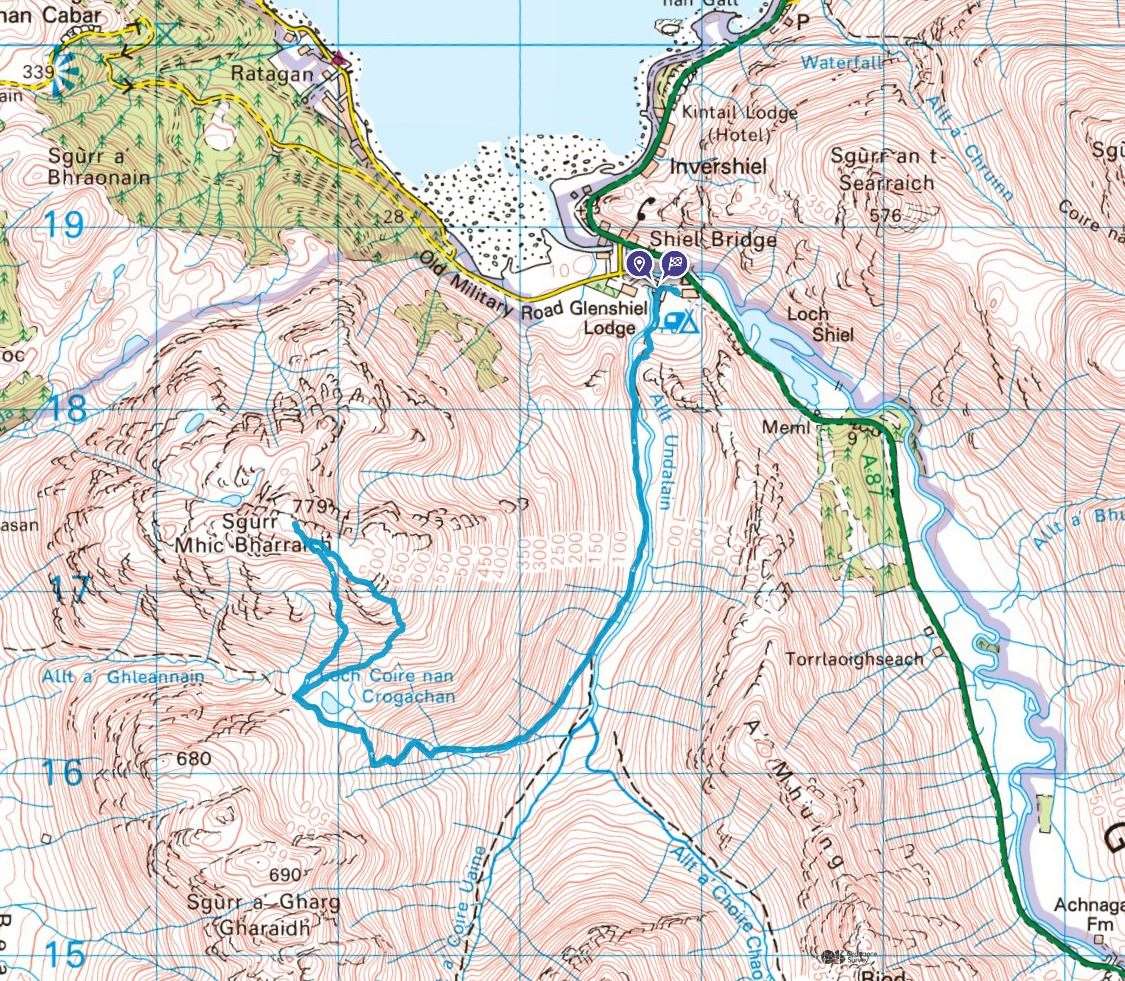 Sgurr Mhic Bharraich. ©Crown copyright 2024 Ordnance Survey. Media 034/24.