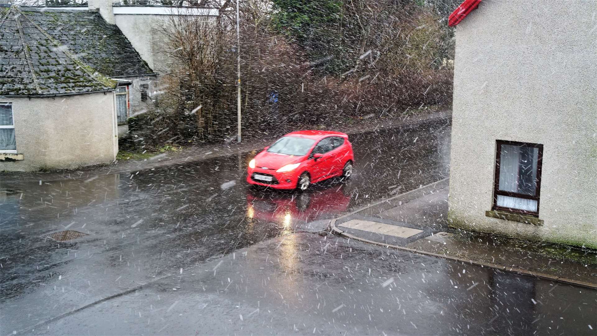 Snow in Watten this morning. Picture: DGS
