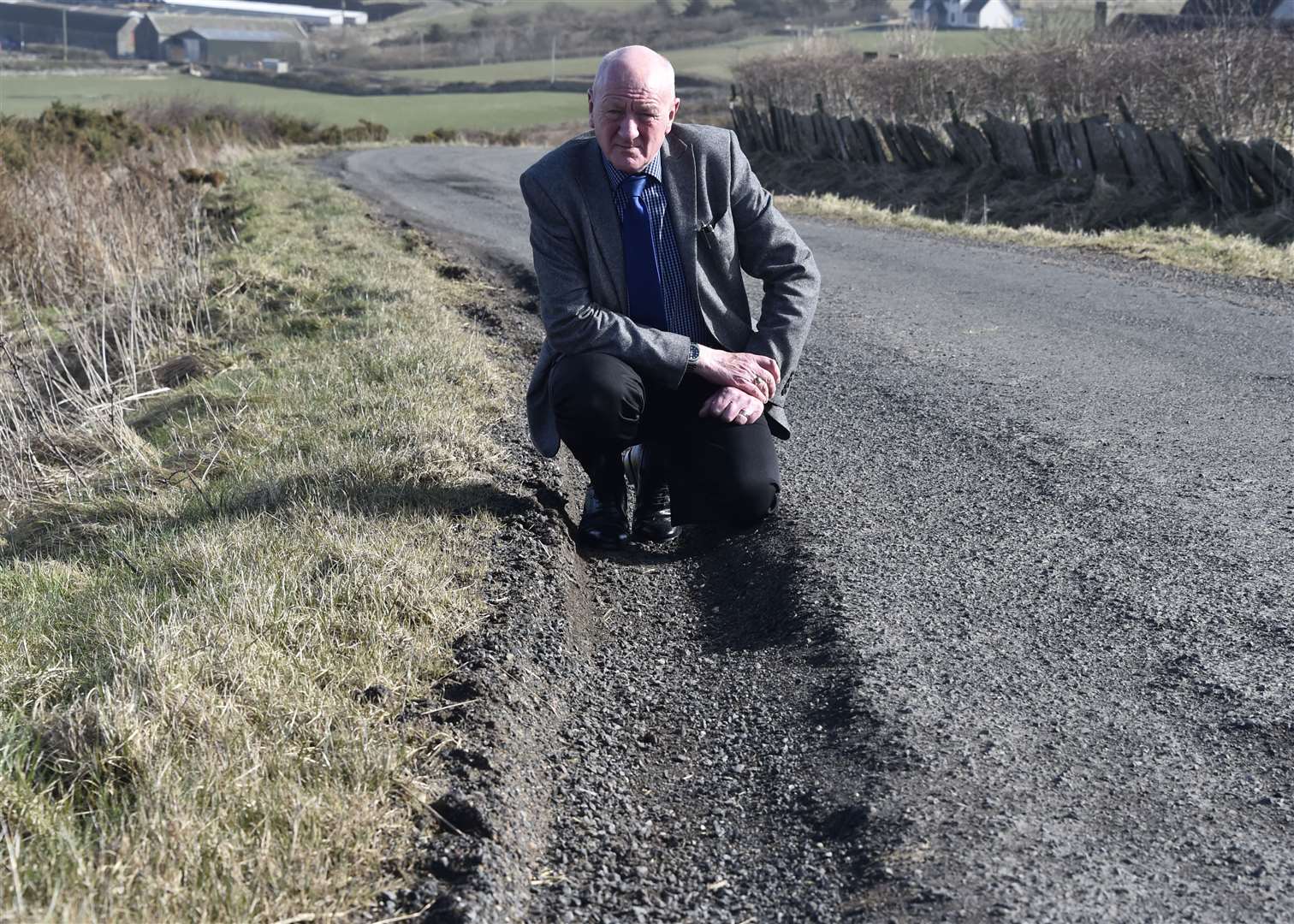 Campaigner Iain Gregory says the neglect of roads in Caithness is causing 'huge expense, inconvenience and distress'. Picture: Mel Roger