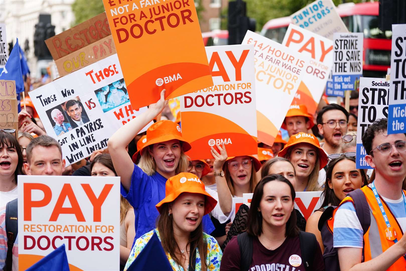 Junior doctors and consultants will strike on the same day for the first time in NHS history (Victoria Jones/PA)