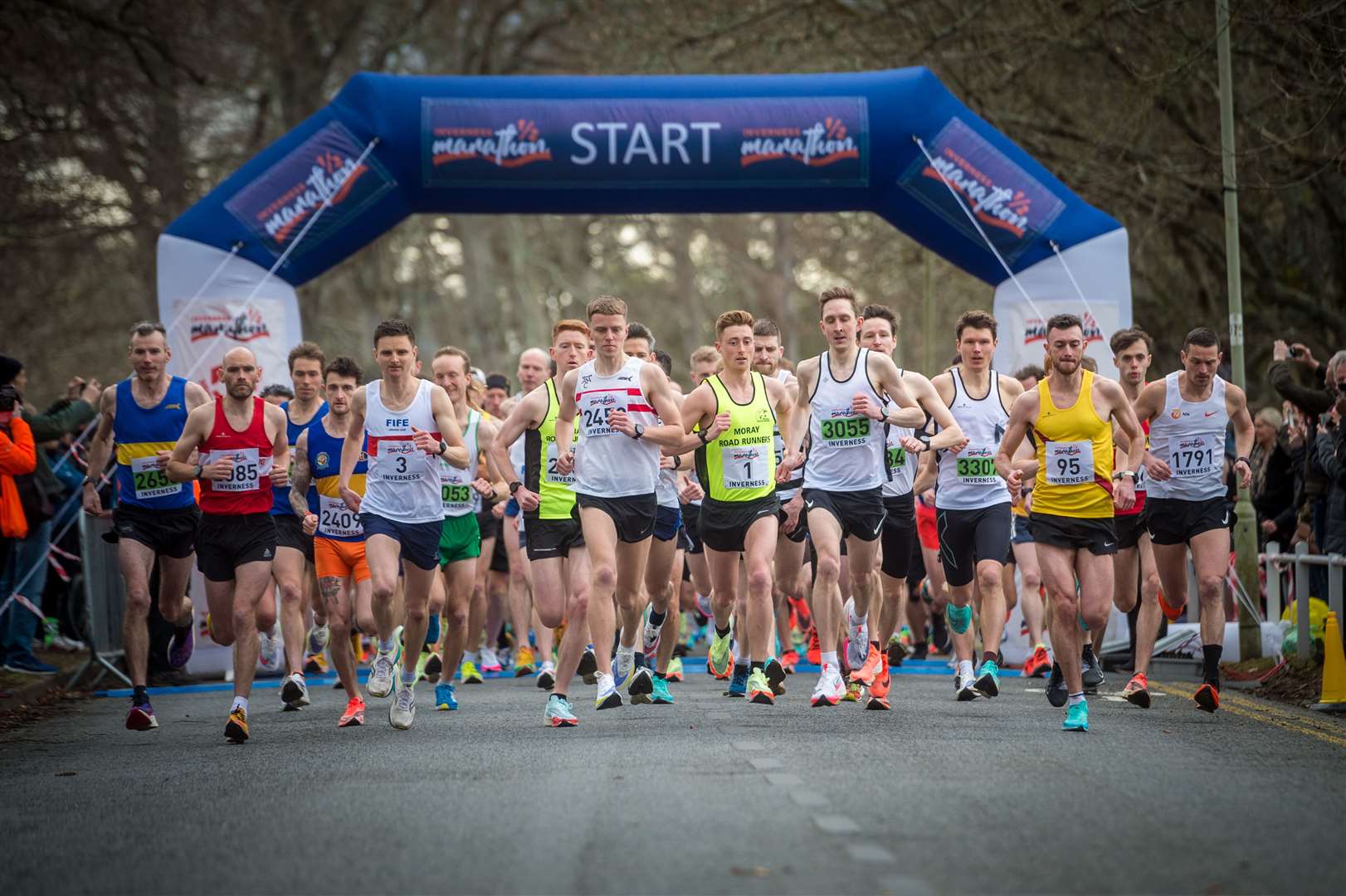 The start of the 2022 Inverness Half Marathon.
