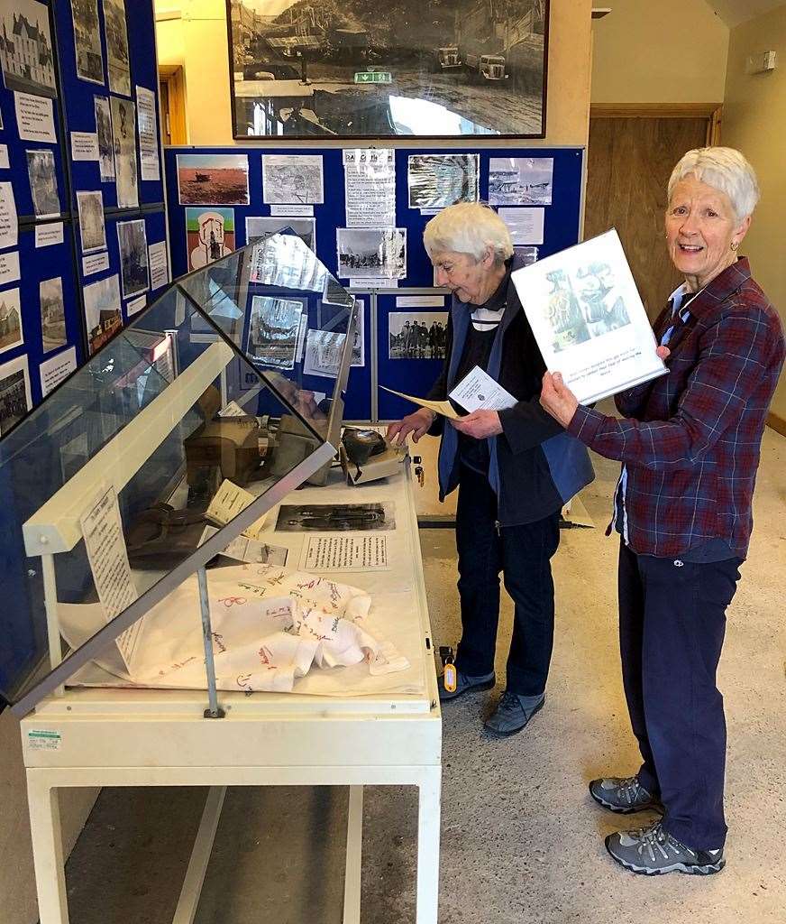 Jayne Blackburn (right) with Muriel Murray preparing one of the displays. Picture: Neil Buchan